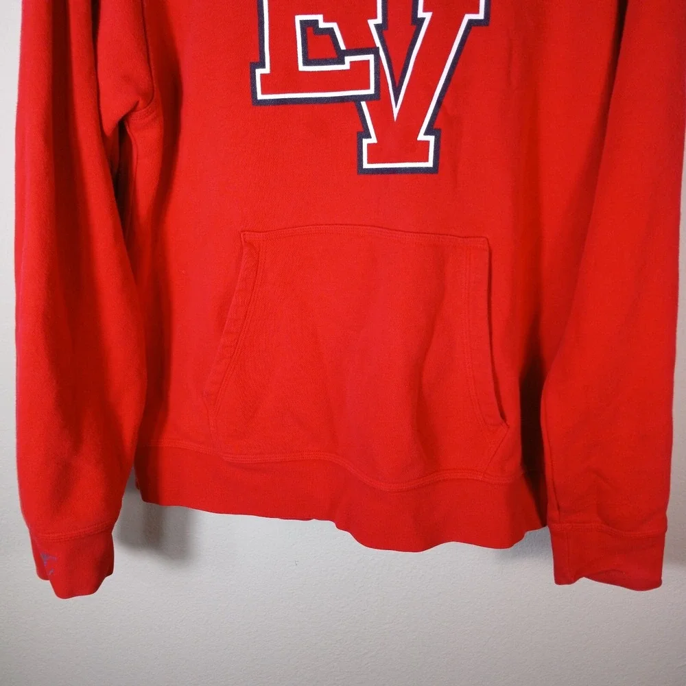 Nike Hoodie Mens M Red Tennis Hooded Sweater Club Fleece Sportswear (stain) BA39